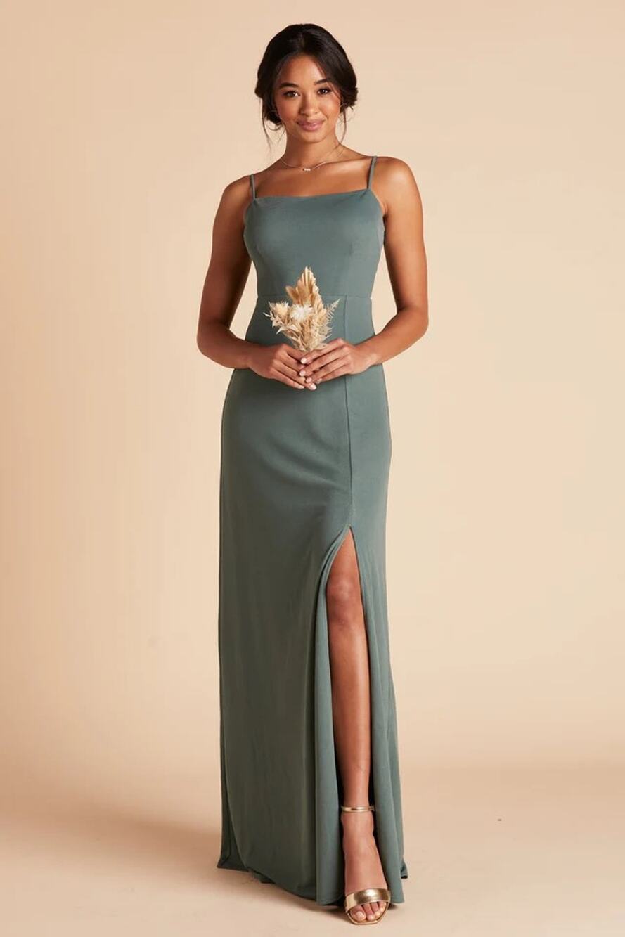 1407 NWT  Birdy  Grey  Benny  Crepe Bridesmaids Dress Seaglass Size Extra Small